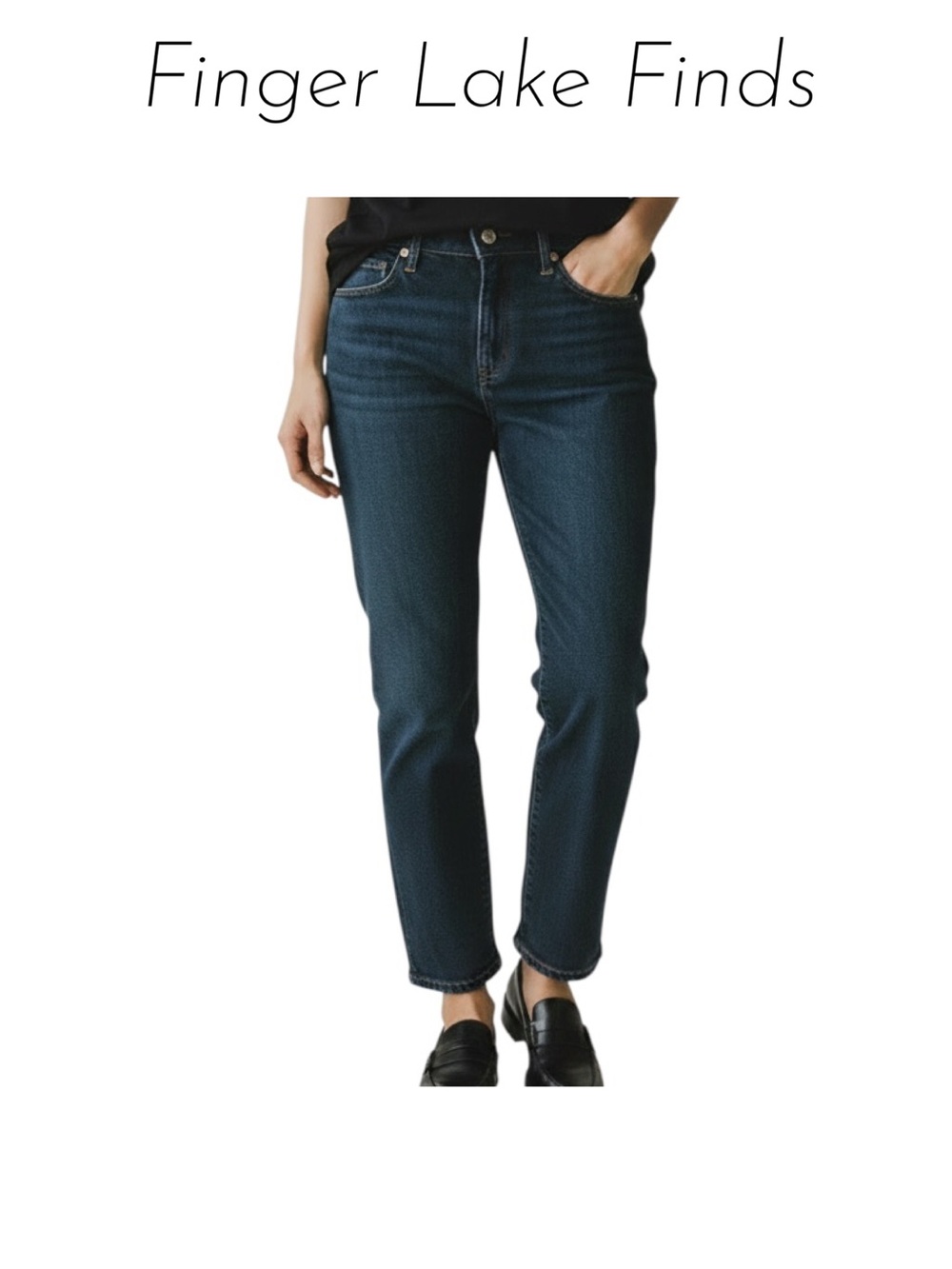 New NYDJ Dark Blue Wash Straight Leg Jeans, Size 12
